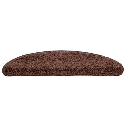 Tappetini per scale 20 pz 56x17x3 cm Marrone Semicircolari