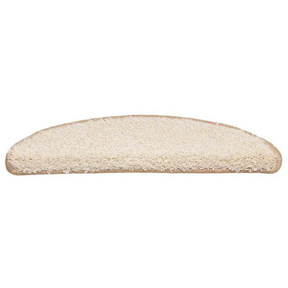 Tappetini per scale 20 pz 56x17x3 cm Crema Semicircolari