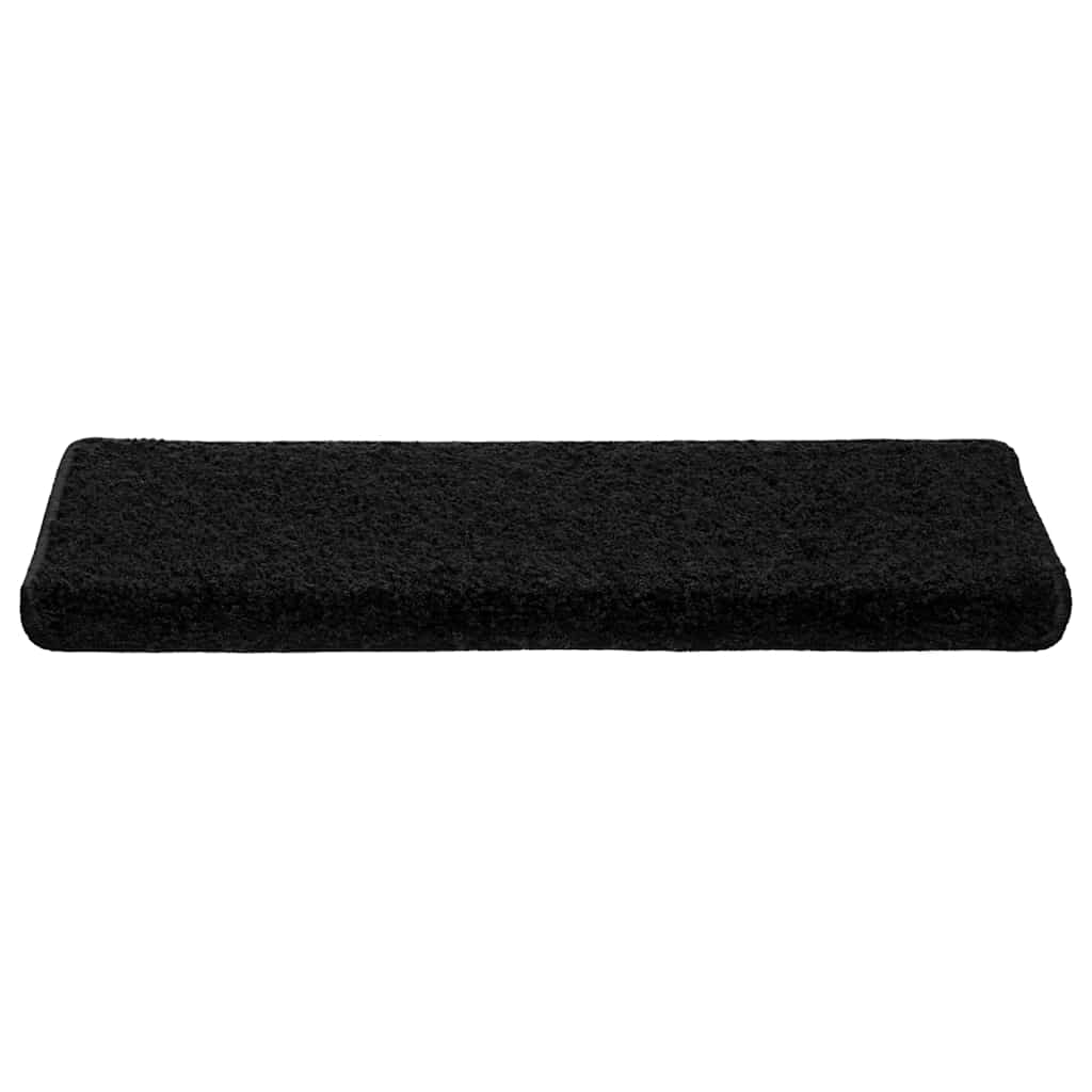 Tappetini per scale 20 pz 65x21x4 cm Nero Bordo rettangolare