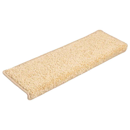 Tappetini per scale 20 pz 65x21x4 cm Crema Bordo rettangolare