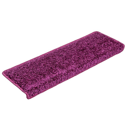 Tappetini per scale 20 pz 65x21x4 cm Viola Bordo rettangolare