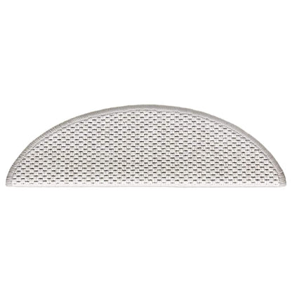 Tappeti Adesivi Scale Aspetto Sisal 30 pz 56x17x3 cm Platino