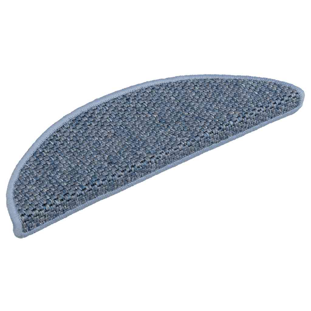 Tappeti Autoadesivi per Scale Aspetto Sisal 30pz 56x17x3 cm Blu