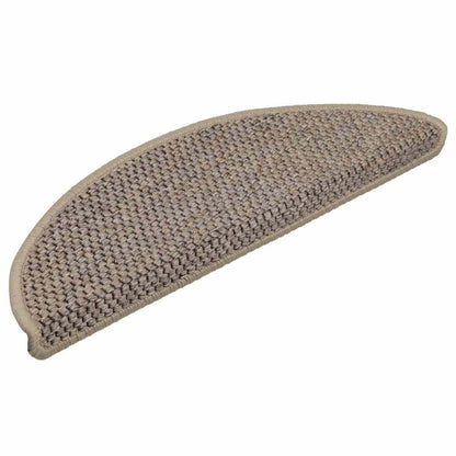 Tappeti Adesivi Scale Aspetto Sisal 30 pz 56x17x3cm Beige Scuro