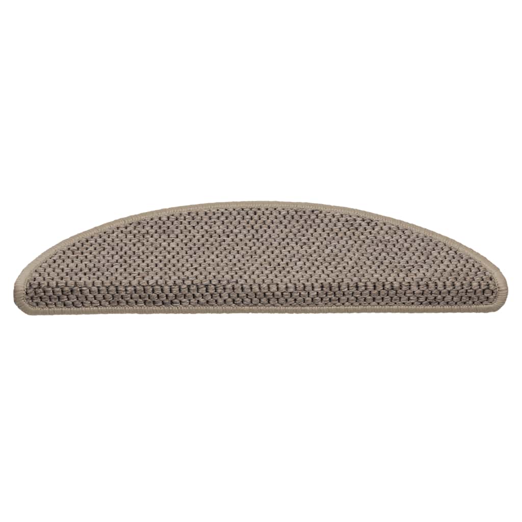 Tappeti Adesivi Scale Aspetto Sisal 30 pz 56x17x3cm Beige Scuro