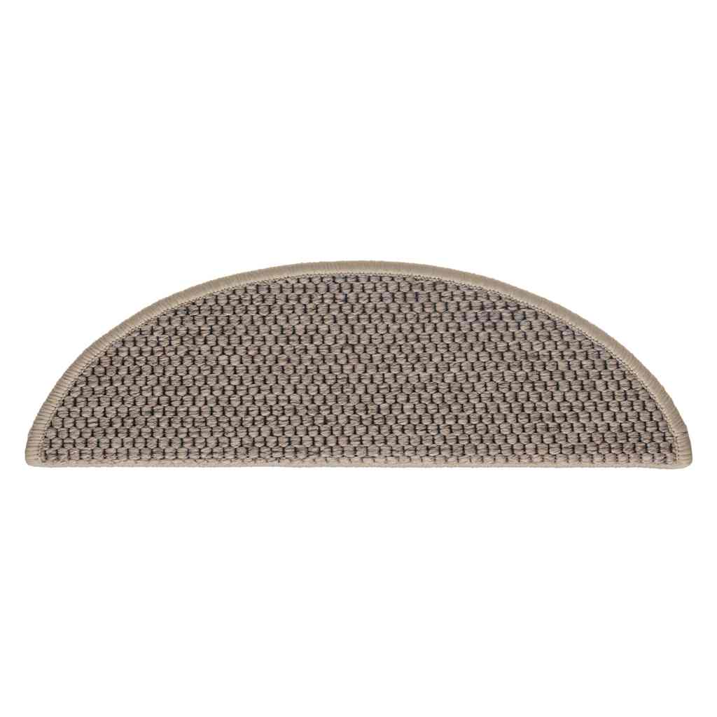 Tappeti Adesivi Scale Aspetto Sisal 30 pz 56x17x3cm Beige Scuro