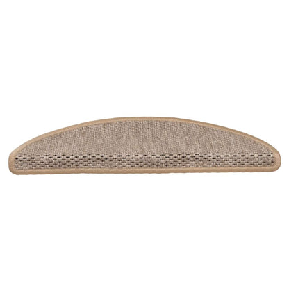 Tappeti Adesivi Scale Aspetto Sisal 30pz 56x17x3cm Beige Chiaro