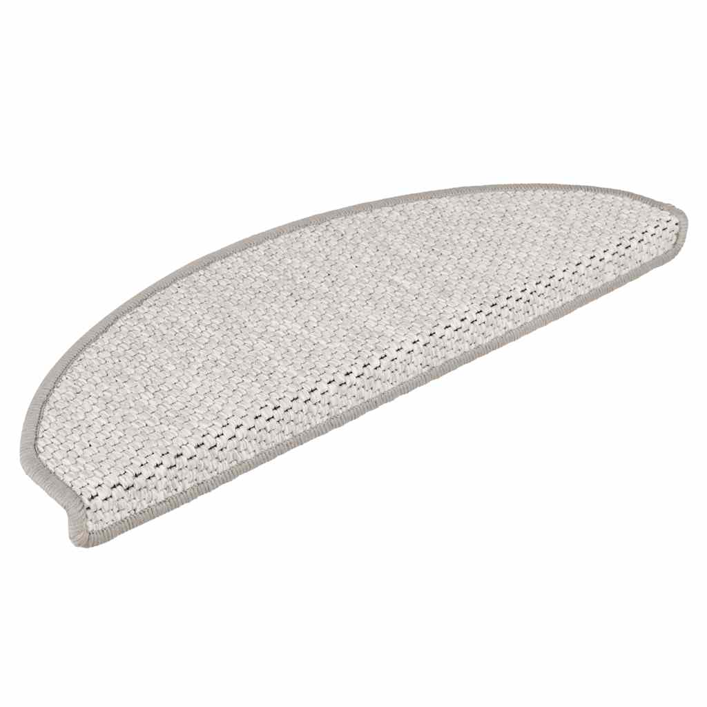 Tappeti Adesivi Scale Aspetto Sisal 30 pz 65x21x4 cm Platino
