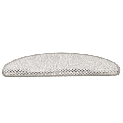 Tappeti Adesivi Scale Aspetto Sisal 30 pz 65x21x4 cm Platino