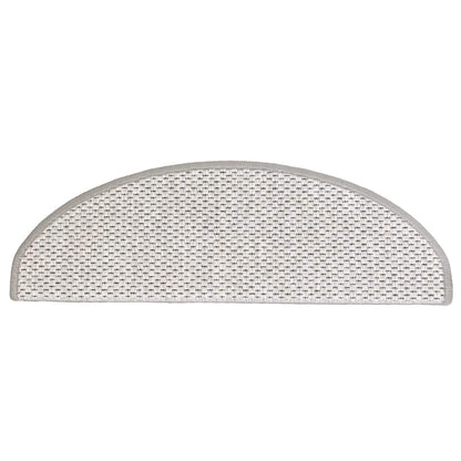 Tappeti Adesivi Scale Aspetto Sisal 30 pz 65x21x4 cm Platino