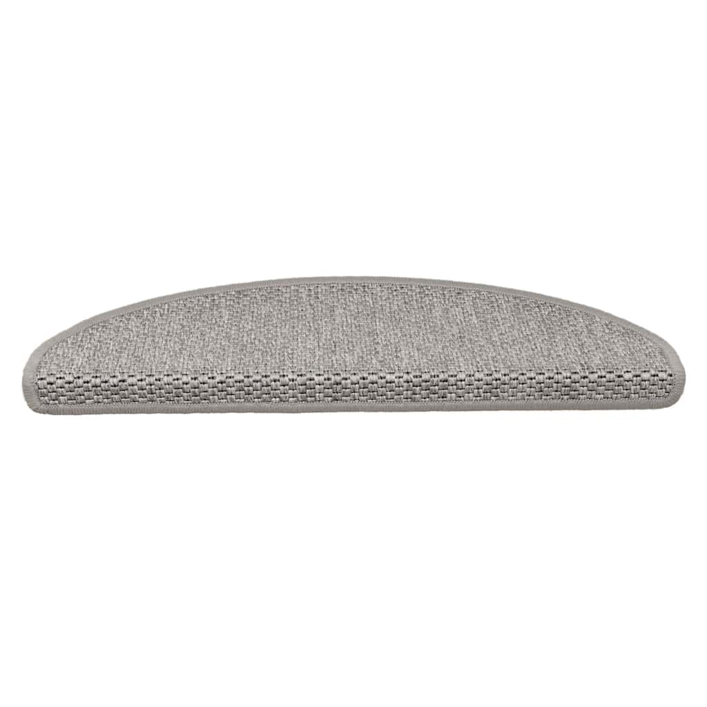 Tappeti Autoadesivi Scale Aspetto Sisal 30 pz 65x21x4cm Argento
