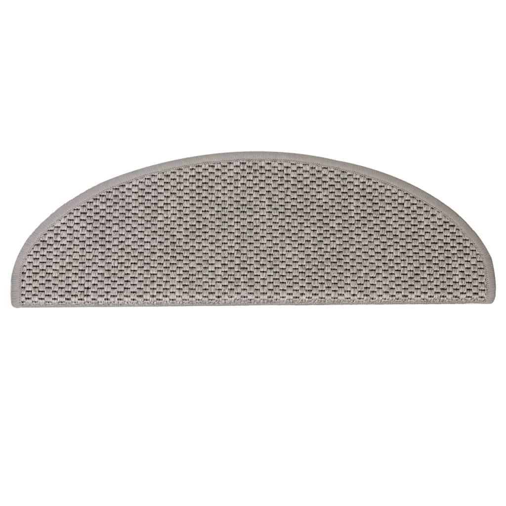 Tappeti Autoadesivi Scale Aspetto Sisal 30 pz 65x21x4cm Argento