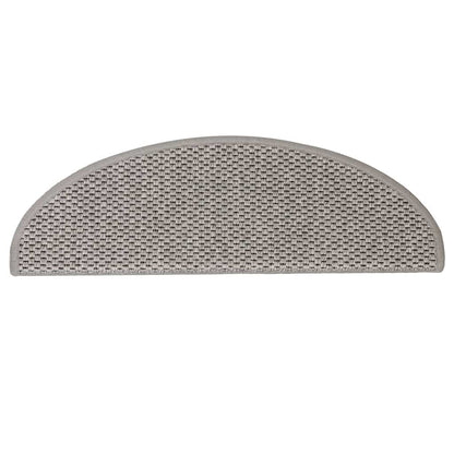 Tappeti Autoadesivi Scale Aspetto Sisal 30 pz 65x21x4cm Argento