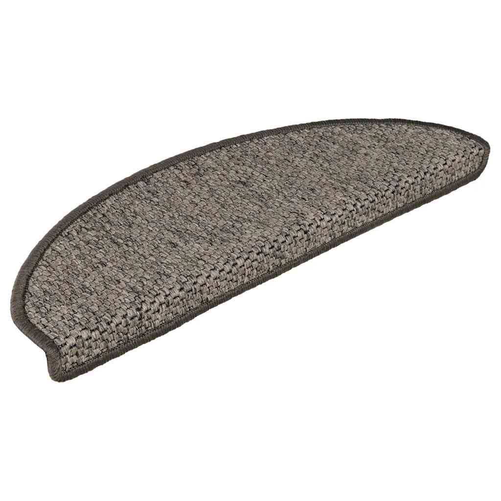 Tappeti Adesivi per Scale Sisal 30pz 65x21x4cm Grigio e Beige