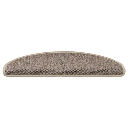 Tappeti Adesivi Scale Aspetto Sisal 30 pz 65x21x4cm Beige Scuro