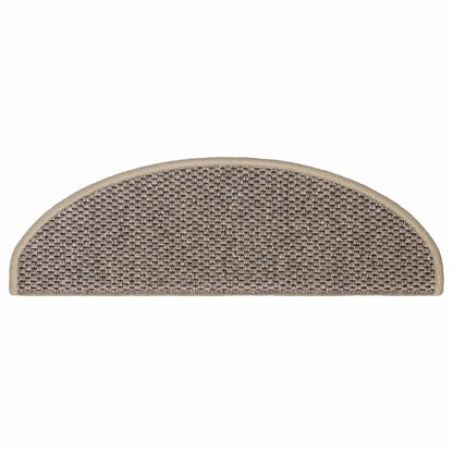 Tappeti Adesivi Scale Aspetto Sisal 30 pz 65x21x4cm Beige Scuro