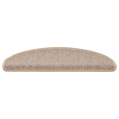 Tappeti Adesivi Scale Aspetto Sisal 30pz 65x21x4cm Beige Chiaro