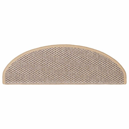 Tappeti Adesivi Scale Aspetto Sisal 30pz 65x21x4cm Beige Chiaro