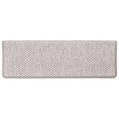 Tappeti Adesivi Scale Aspetto Sisal 30 pz 65x21x4 cm Platino