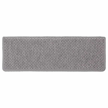 Tappeti Autoadesivi Scale Aspetto Sisal 30 pz 65x21x4cm Argento