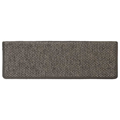 Tappeti Adesivi per Scale Sisal 30pz 65x21x4cm Grigio e Beige