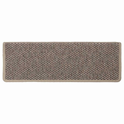 Tappeti Adesivi Scale Aspetto Sisal 30 pz 65x21x4cm Beige Scuro