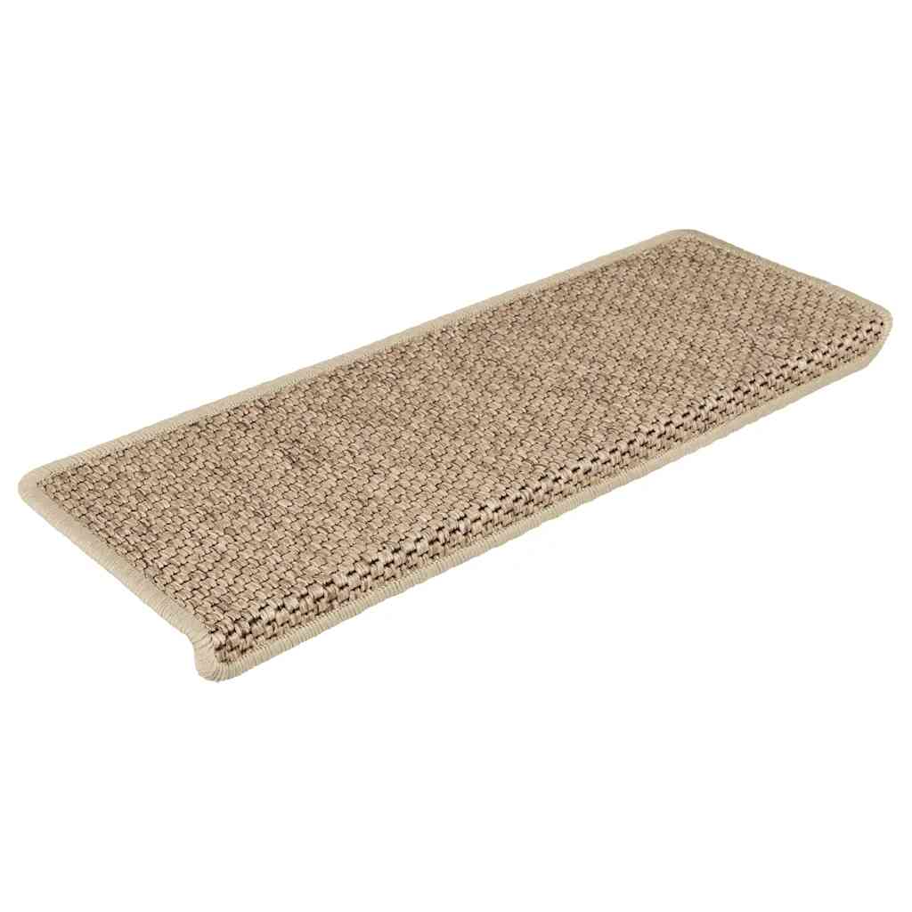 Tappeti Autoadesivi Scale Aspetto Sisal 30 pz 65x21x4 cm Sabbia