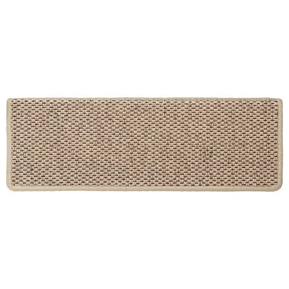Tappeti Autoadesivi Scale Aspetto Sisal 30 pz 65x21x4 cm Sabbia