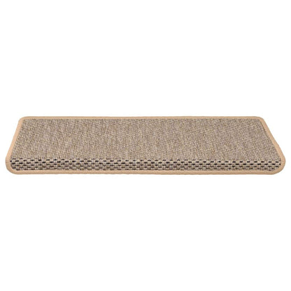 Tappeti Adesivi Scale Aspetto Sisal 30pz 65x21x4cm Beige Chiaro