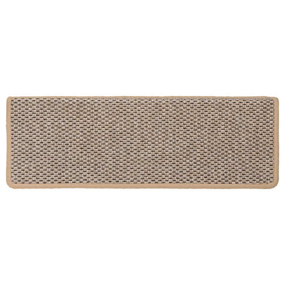 Tappeti Adesivi Scale Aspetto Sisal 30pz 65x21x4cm Beige Chiaro