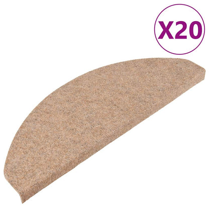 Tappetini Autoadesivi per Scale 20 pz Beige 65x22,5x3,5 cm