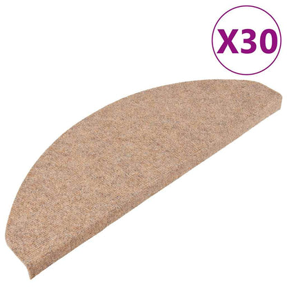 Tappetini Autoadesivi per Scale 30 pz Beige 65x22,5x3,5 cm