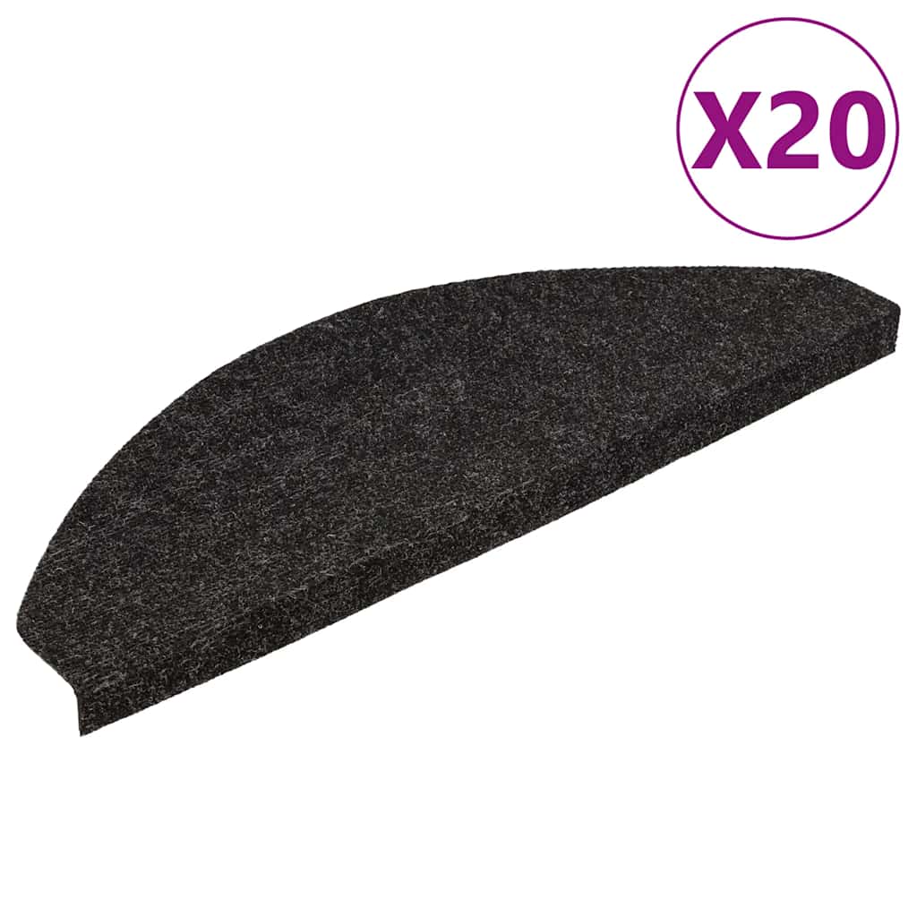Tappetini Autoadesivi per Scale 20 pz Antracite 65x22,5x3,5 cm