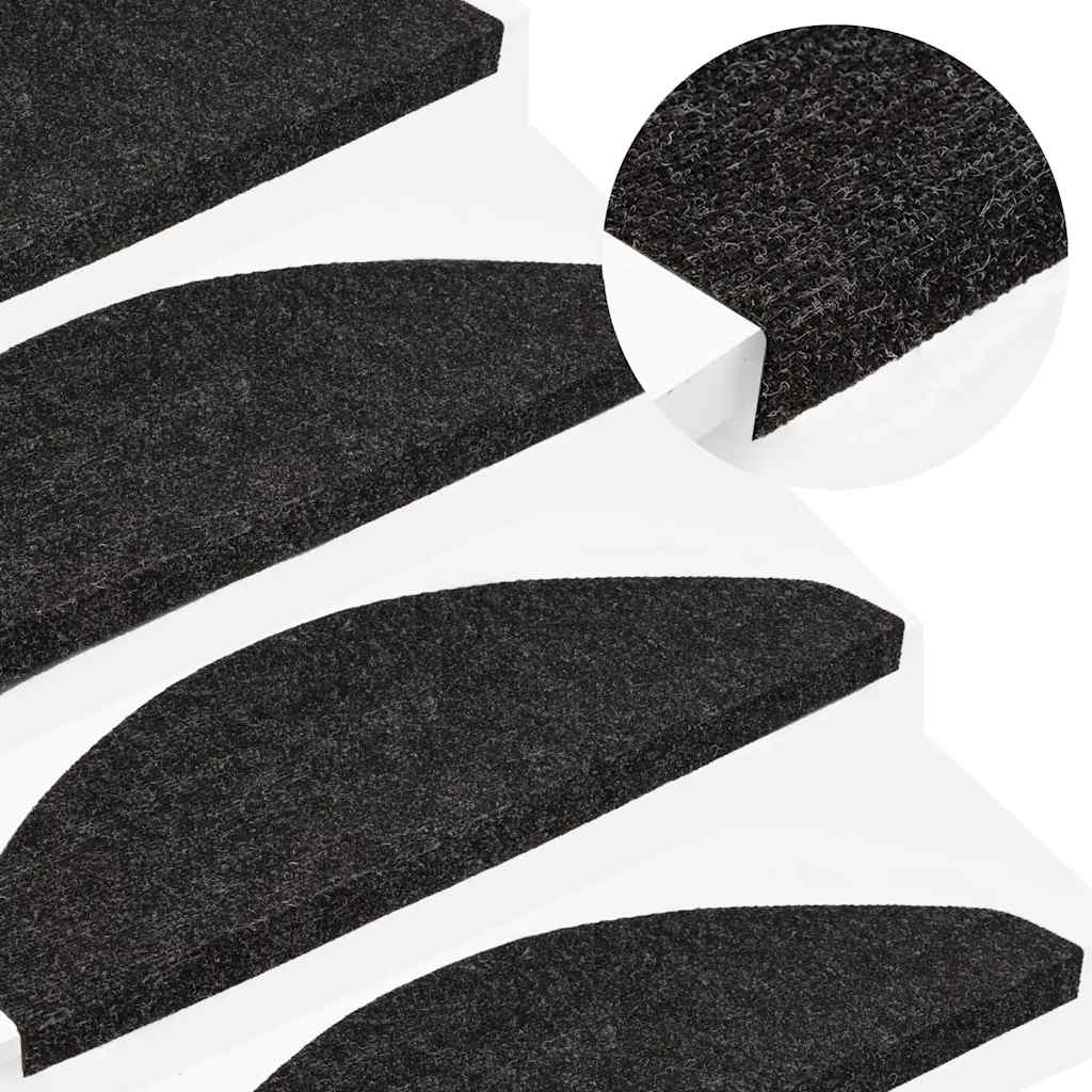Tappetini Autoadesivi per Scale 20 pz Antracite 65x22,5x3,5 cm