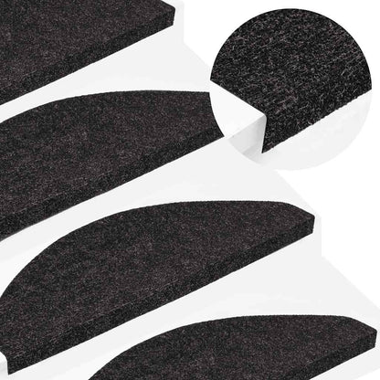 Tappetini Autoadesivi per Scale 30 pz Antracite 65x22,5x3,5 cm