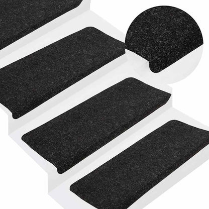 Tappetini Autoadesivi per Scale 30 pz Antracite 65x24,5x3,5 cm