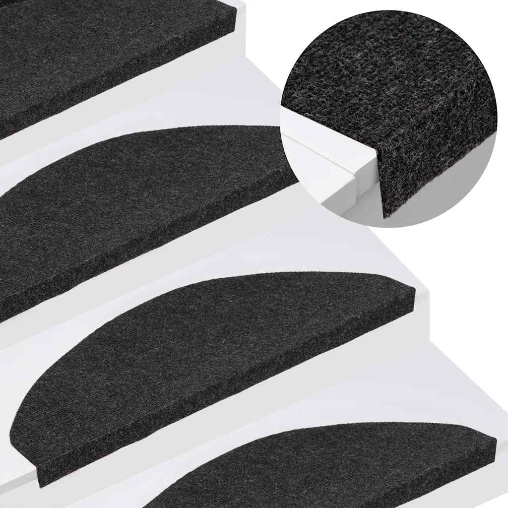 Tappetini Autoadesivi per Scale 20 pz Neri 65x22,5x3,5 cm