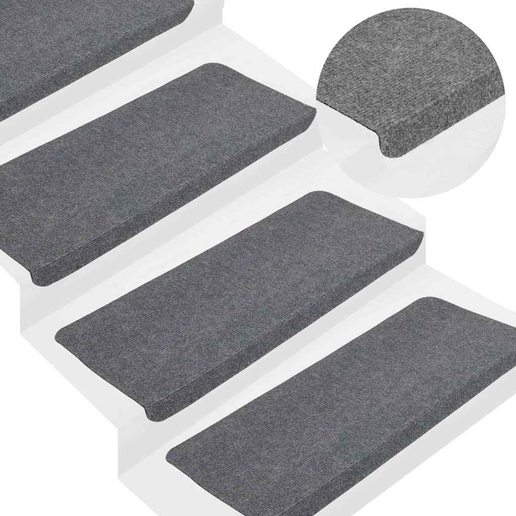 Tappetini Autoadesivi per Scale 30 pz Grigi 65x24,5x3,5 cm