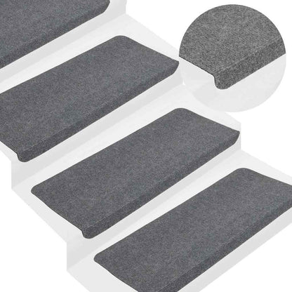 Tappetini Autoadesivi per Scale 30 pz Grigi 65x24,5x3,5 cm
