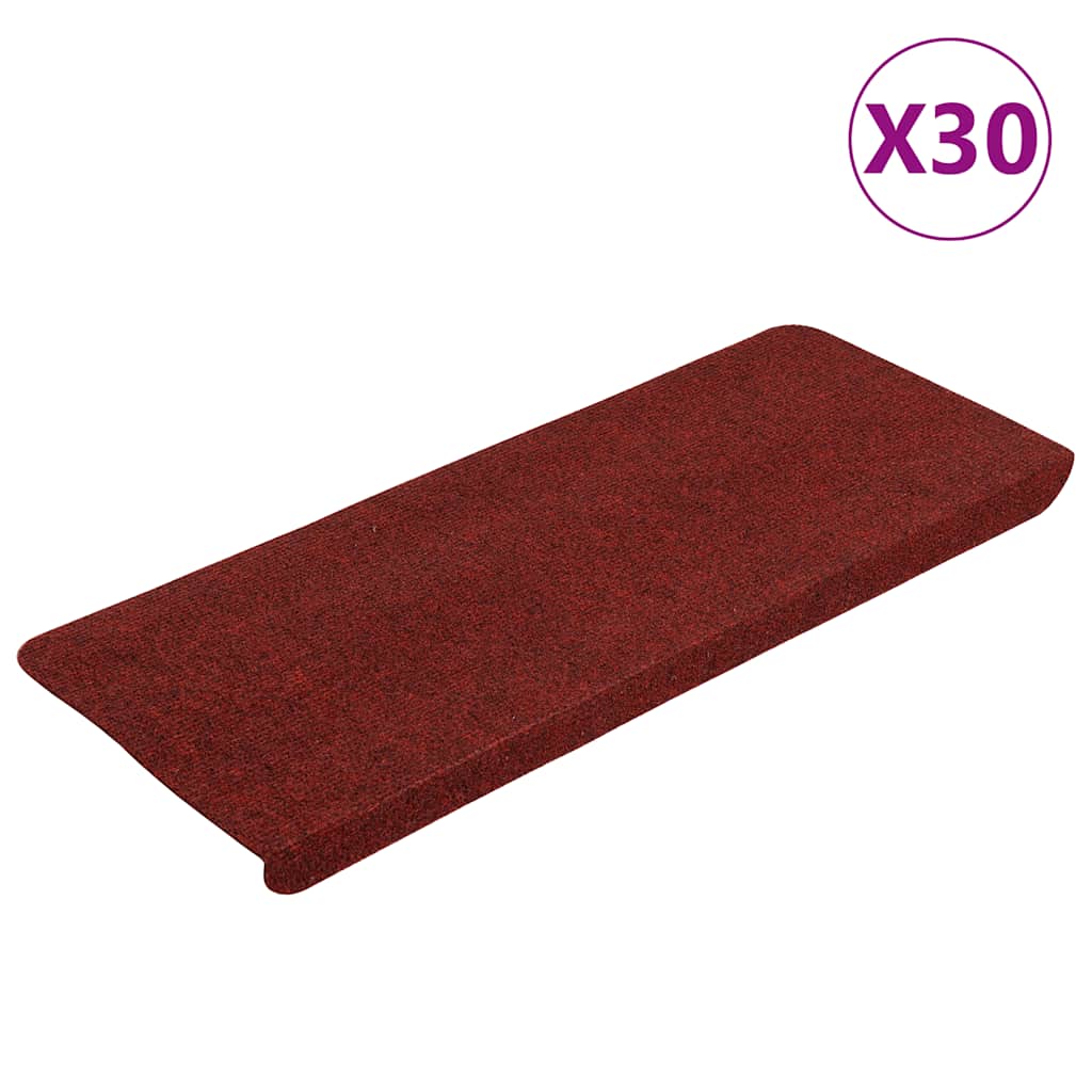 Tappetini Autoadesivi per Scale 30 pz Rossi 65x22,5x3,5 cm