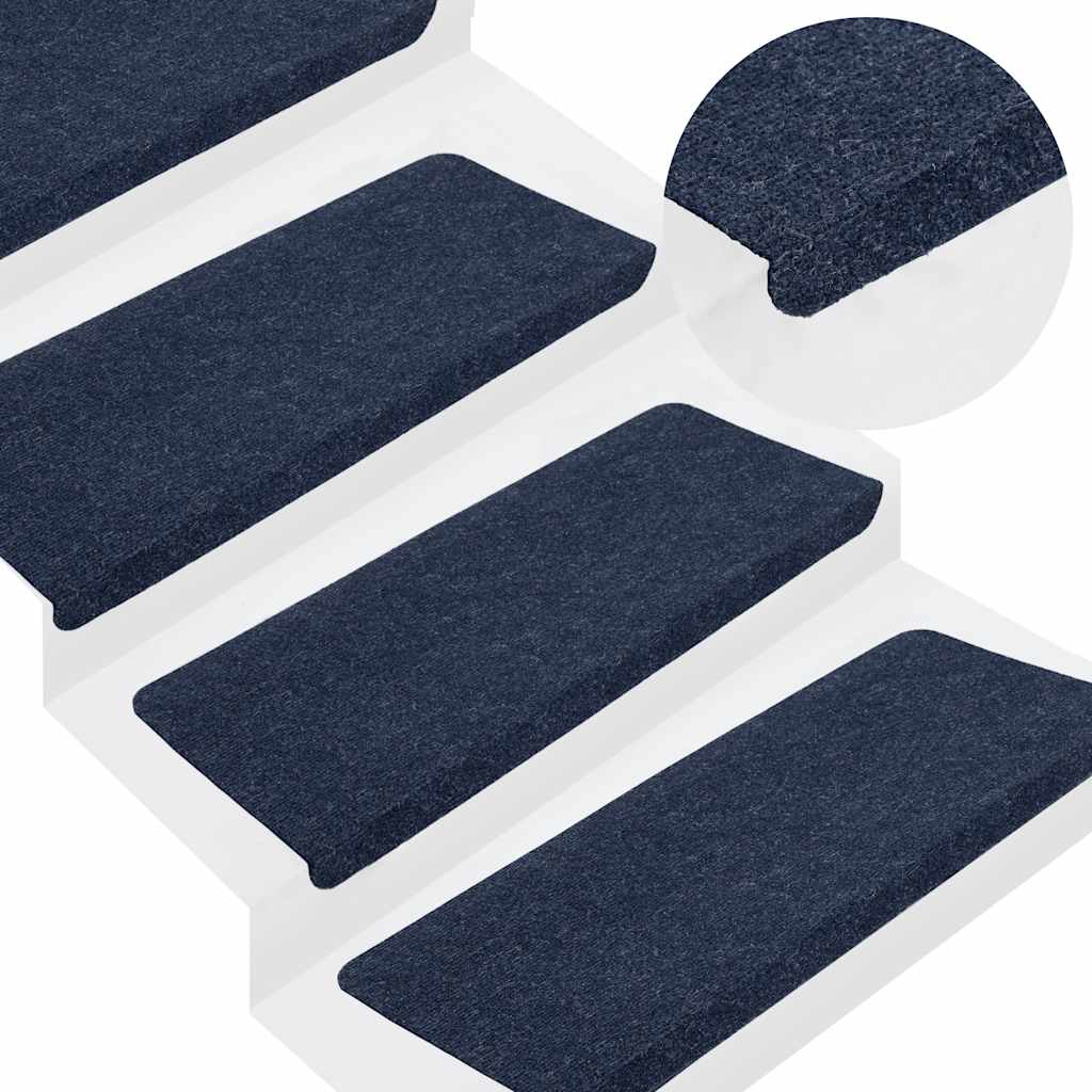 Tappetini Autoadesivi per Scale 30 pz Blu 65x24,5x3,5 cm