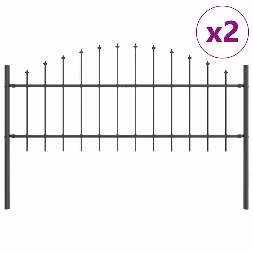 Recinzione per Giardino 2 pcs Grigio 170 x 140 cm