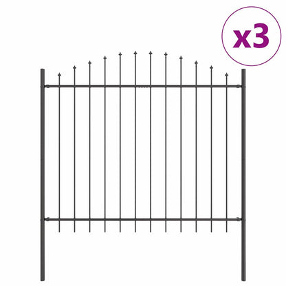 Recinzione per Giardino 3 pcs Grigio 170 x 165 cm