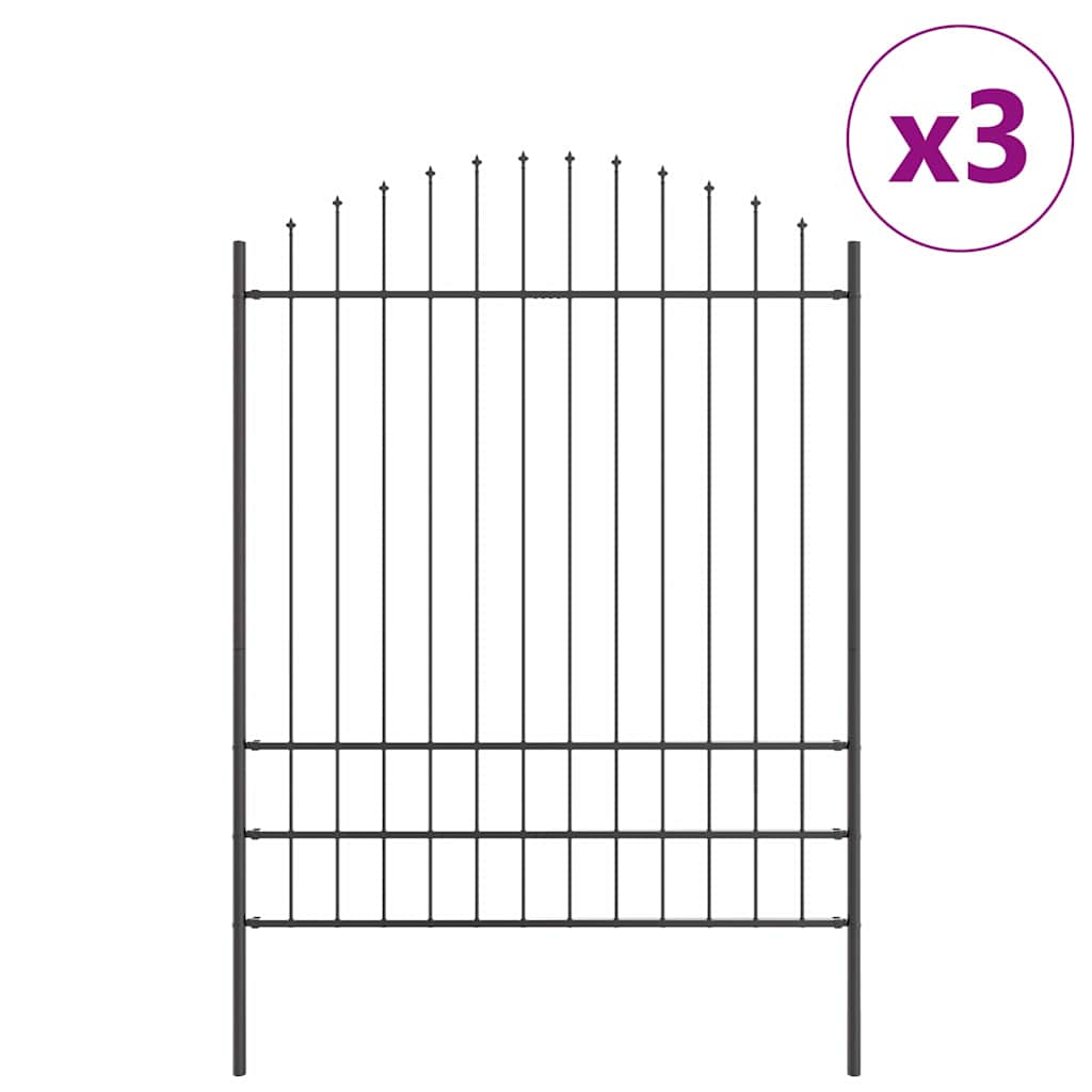 Recinzione per Giardino 3 pcs Grigio 170 x 225 cm