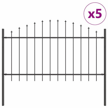 Recinzione per Giardino 5 pcs Grigio 170 x 140 cm