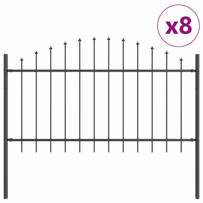Recinzione per Giardino 8 pcs Grigio 170 x 140 cm