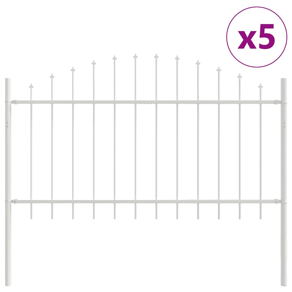 Recinzione per Giardino 5 pcs Bianco 170 x 140 cm