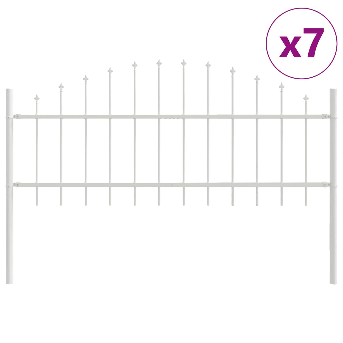 Recinzione per Giardino 7 pcs Bianco 170 x 140 cm