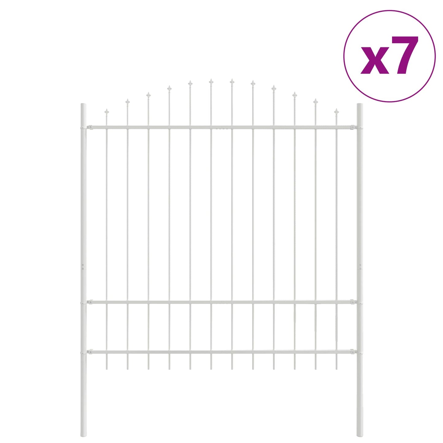 Recinzione per Giardino 7 pcs Bianco 170 x 215 cm