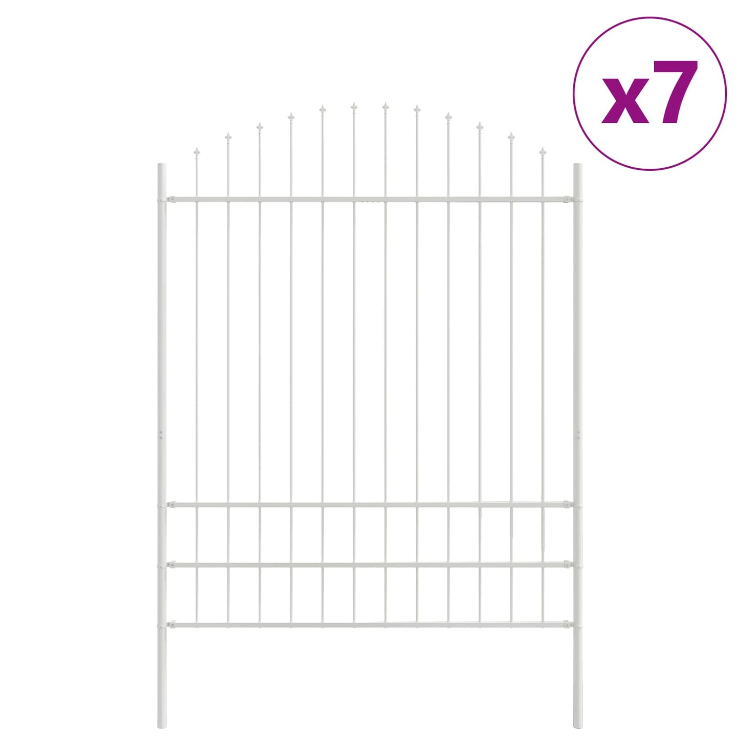 Recinzione per Giardino 7 pcs Bianco 170 x 225 cm